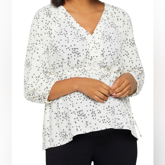 Motherhood Maternity Tops - Motherhood Maternity White Floral Print Top